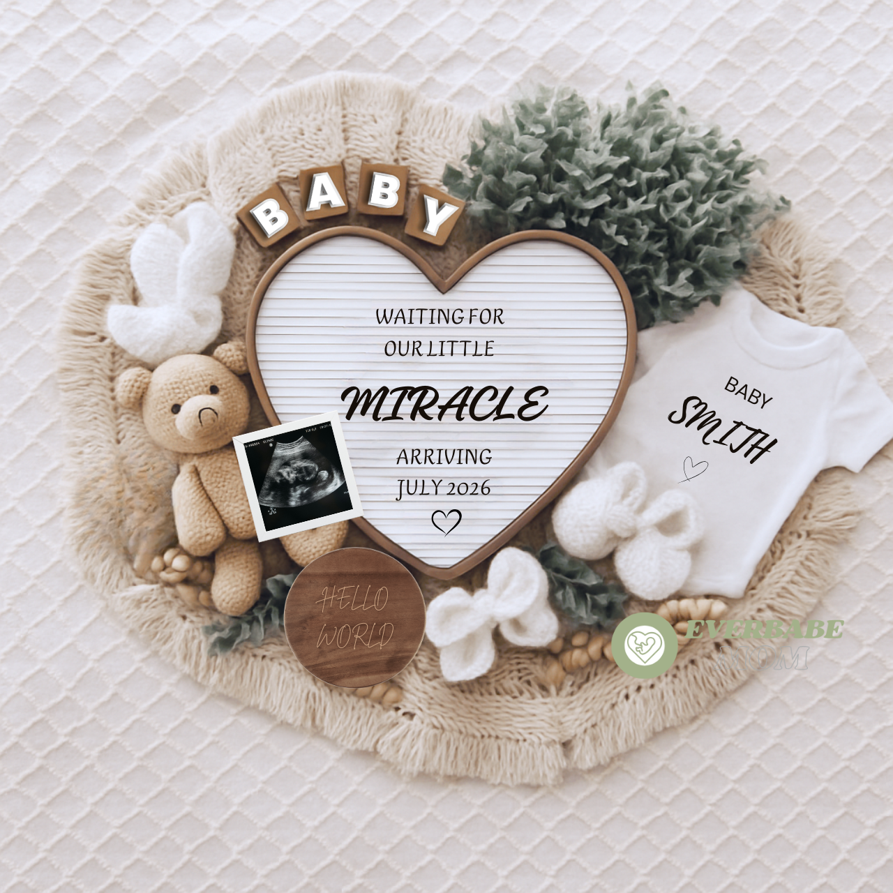 Editable Digital Pregnancy Announcement Template – Modern & Minimal Canva Design