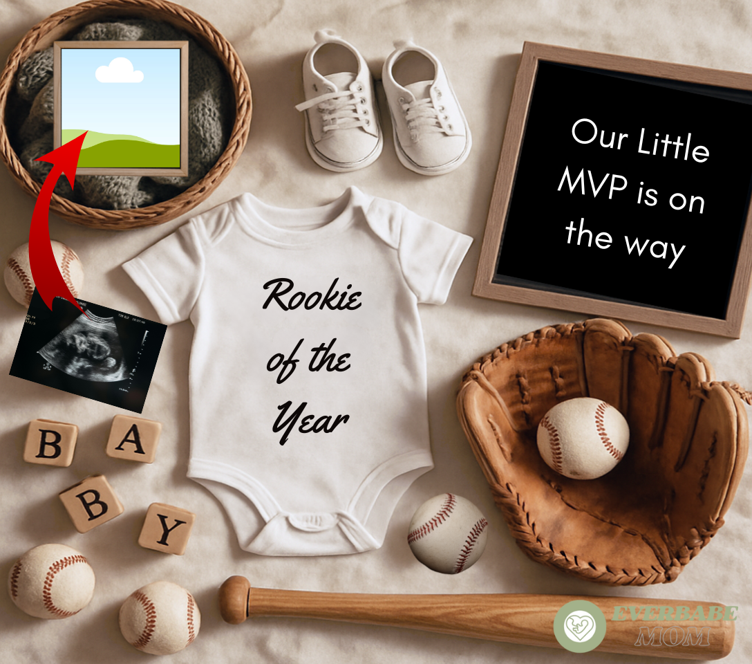 Editable Baseball Pregnancy Announcement – Canva Template