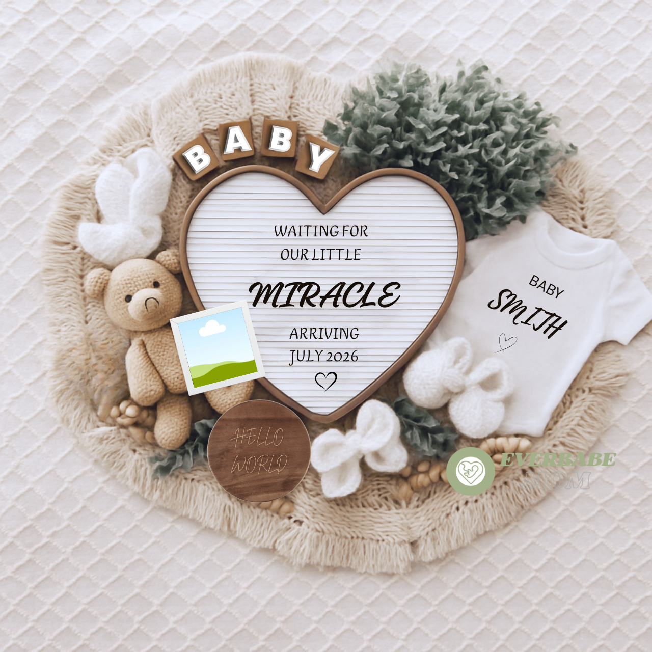 Editable Digital Pregnancy Announcement Template – Modern & Minimal Canva Design