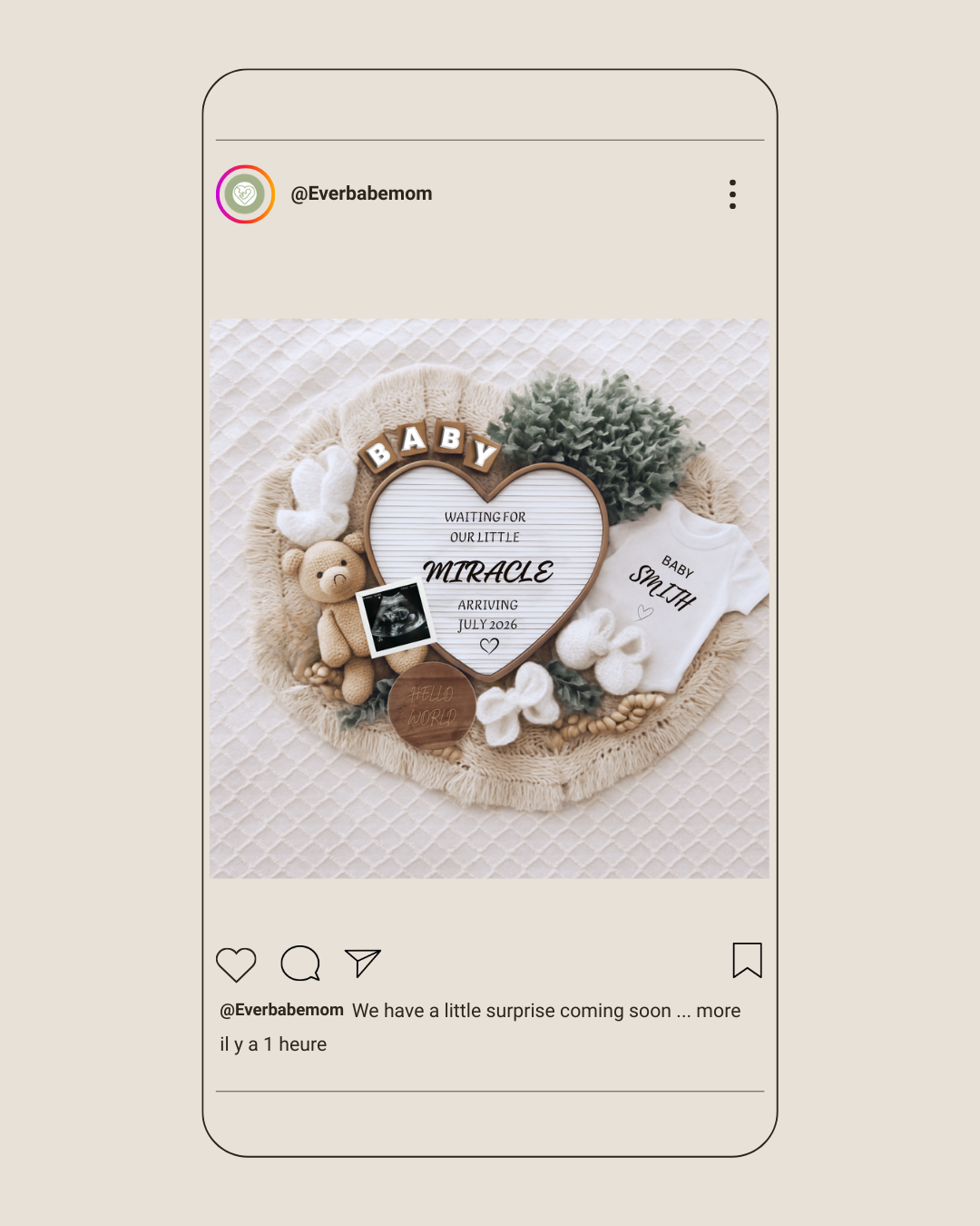 Editable Digital Pregnancy Announcement Template – Modern & Minimal Canva Design