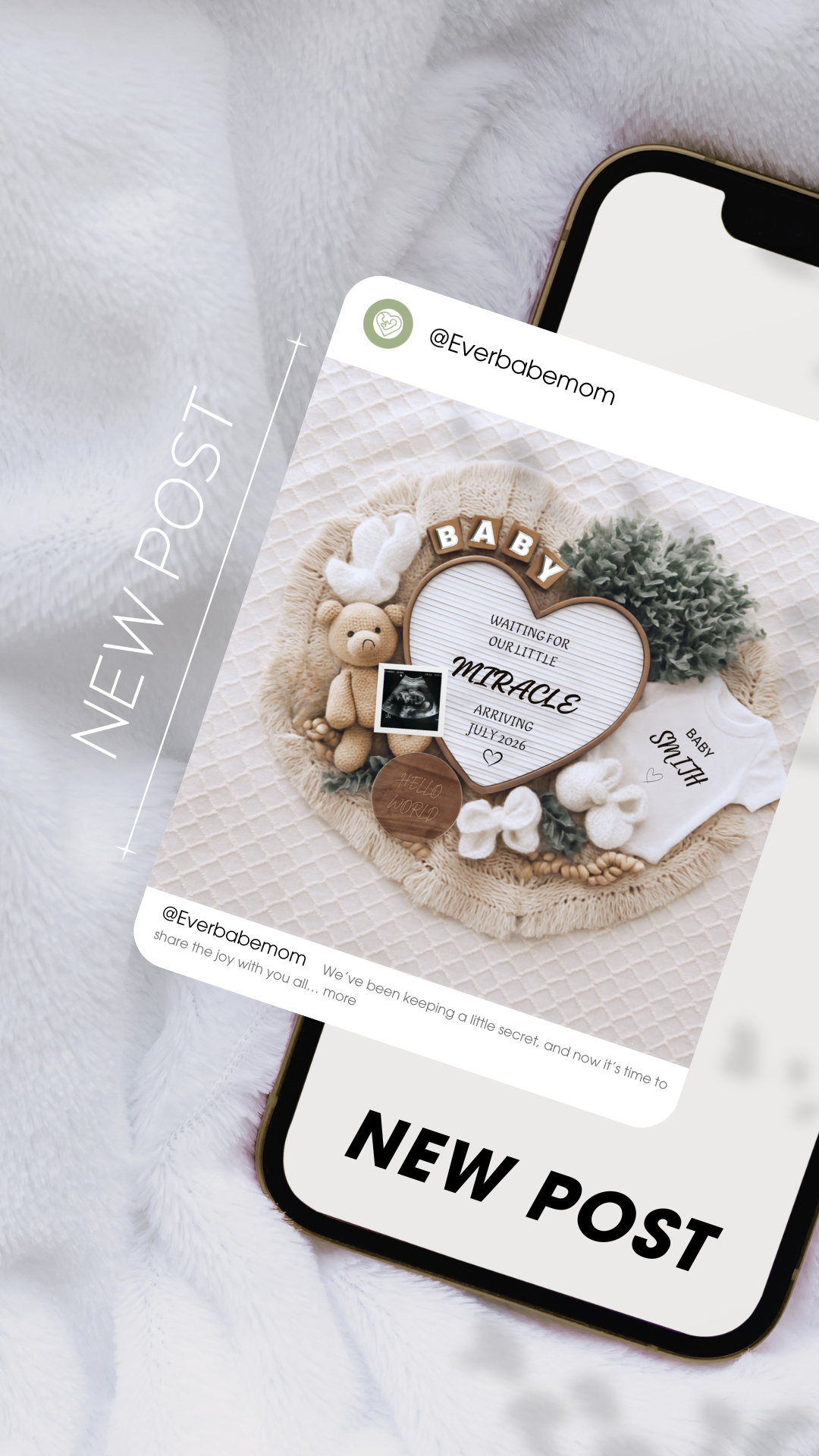 Editable Digital Pregnancy Announcement Template – Modern & Minimal Canva Design
