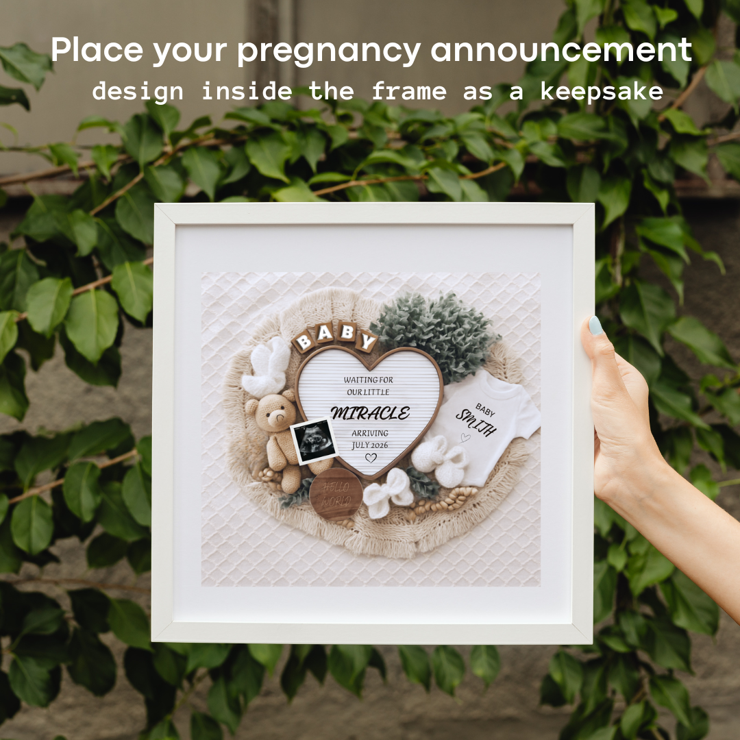 Editable Digital Pregnancy Announcement Template – Modern & Minimal Canva Design