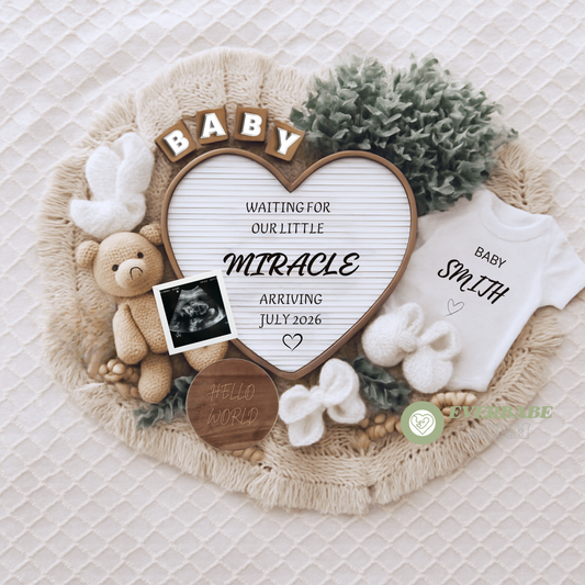 Editable Digital Pregnancy Announcement Template – Modern & Minimal Canva Design