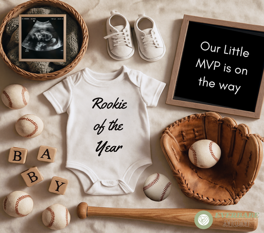 Editable Baseball Pregnancy Announcement – Canva Template