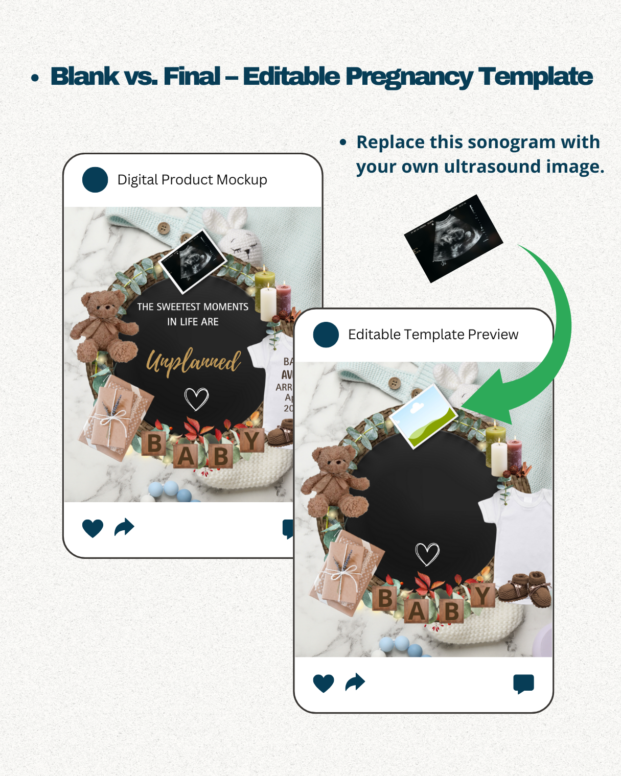 Editable Pregnancy Announcement Template – Everbabemom