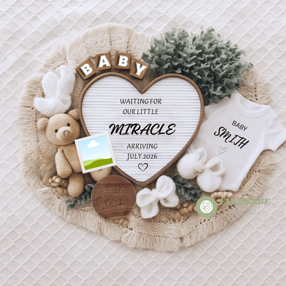 Editable Digital Pregnancy Announcement Template – Modern & Minimal Canva Design