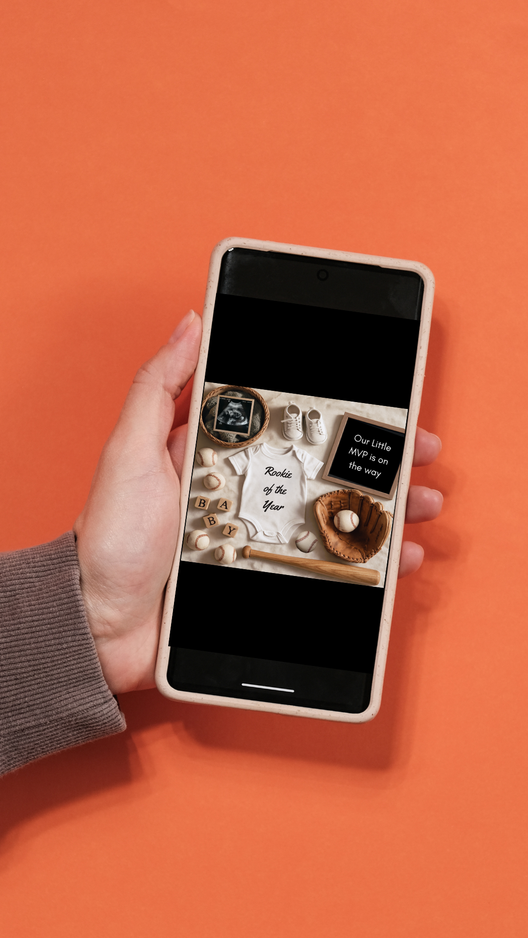 Editable Baseball Pregnancy Announcement – Everbabemom