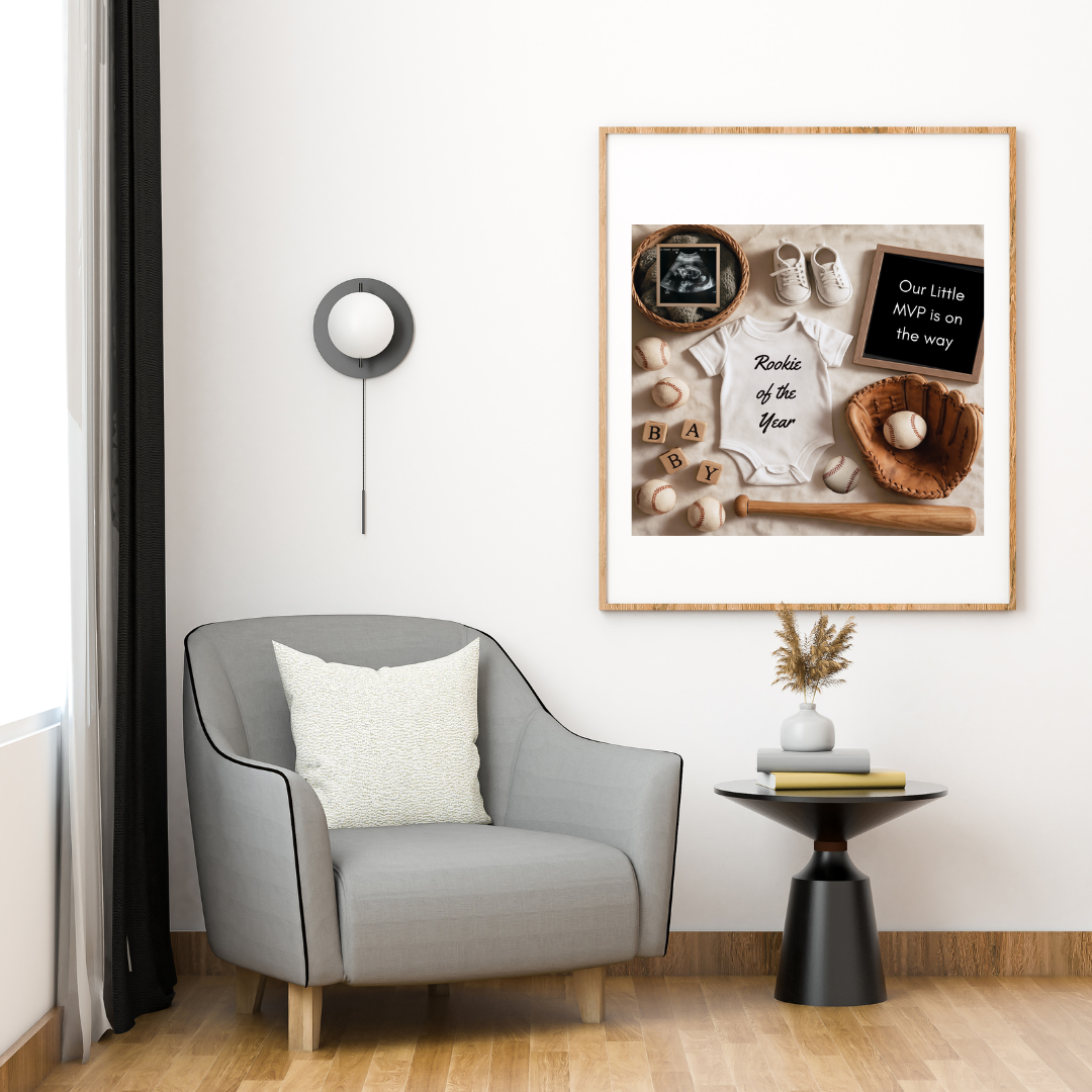 Editable Baseball Pregnancy Announcement – Everbabemom